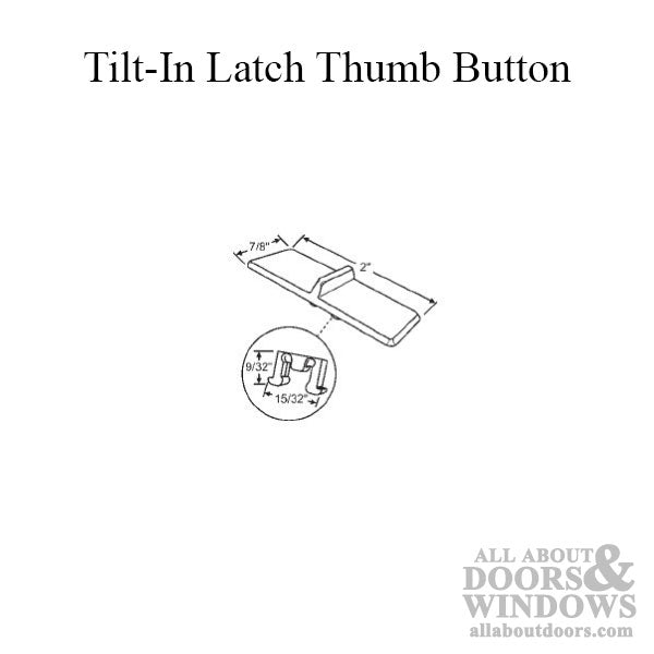 White Thumb Button for Tilt-In Latch - White Thumb Button for Tilt-In Latch