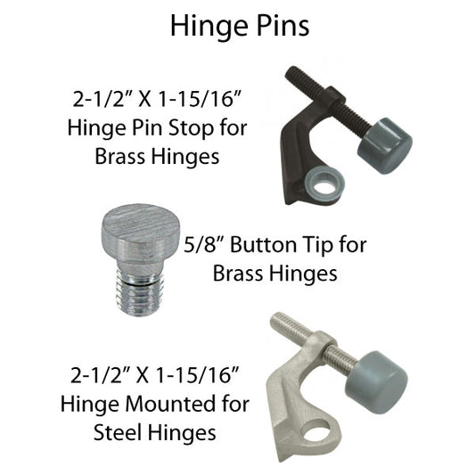 Hinge Pin Stop For Brass Hinges, Solid Brass  - Choose Finish