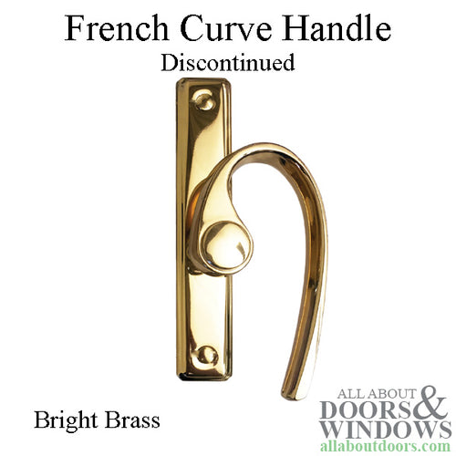 Andersen French Curve Gliding Door Handle - Right Interior/Left Exterior - Bright Brass - Andersen French Curve Gliding Door Handle - Right Interior/Left Exterior - Bright Brass