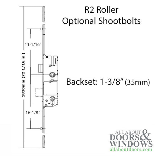 Europa R2 - 35/92 - 5 Point Door Lock Gear - Silver Ferguard - Europa R2 - 35/92 - 5 Point Door Lock Gear - Silver Ferguard