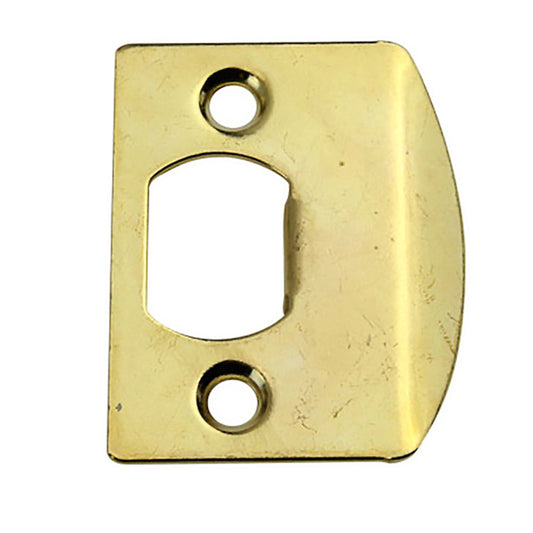 2-1/4" Full Lip Strike Plate with Adjustable Tab - Brass