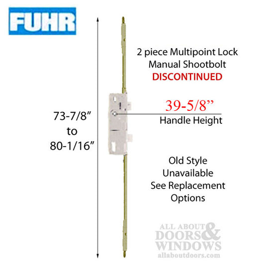 76-1/4 inch Shootbolt, 39-1/2 inch Handle Height 35mm backset Discontinued - See Replacement Options