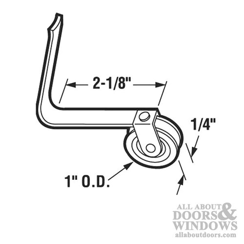 V Spring Tension Roller Assembly with 1 Inch Nylon Wheel for Sliding Screen Door - V Spring Tension Roller Assembly with 1 Inch Nylon Wheel for Sliding Screen Door