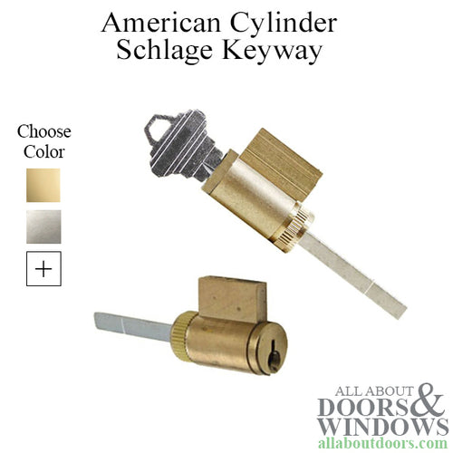 Cylinder, 1 x 1-7/8 tail Piece, for 1-3/4 or 2-1/4 door Schlage Key - Cylinder, 1 x 1-7/8 tail Piece, for 1-3/4 or 2-1/4 door Schlage Key