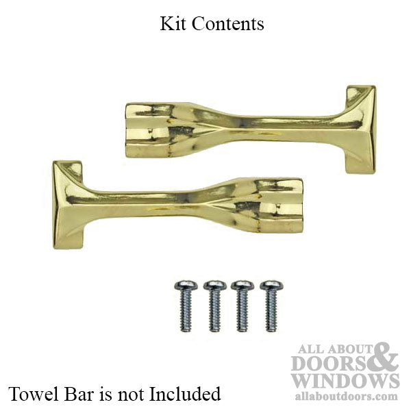 Offset Towel Bar Bracket  - Brass - Offset Towel Bar Bracket  - Brass