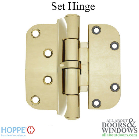 Hoppe F77-R, 2009 Adjustable Set Hinge; LHI/RHO - Resista Brass