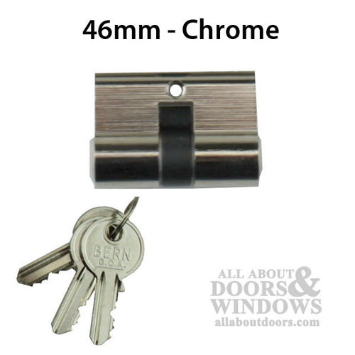 Double Key Gate Lock Profile Cylinder, 46mm - Chrome - Double Key Gate Lock Profile Cylinder, 46mm - Chrome