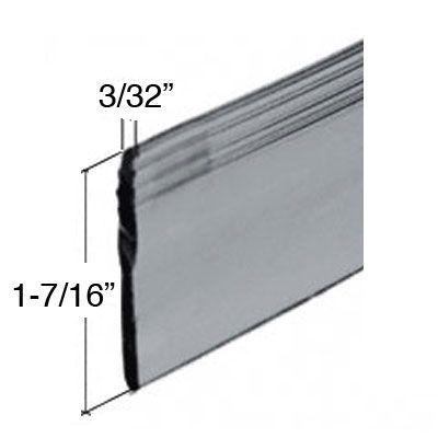 Shower Door Bottom Seal / Sweep 3/32 x 1-7/16 -  Flat - Gray