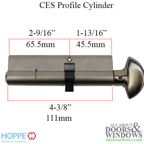 CES 45.5/65.5, 11mm, 90° Keyed Euro profile cylinder - CES 45.5/65.5, 11mm, 90° Keyed Euro profile cylinder