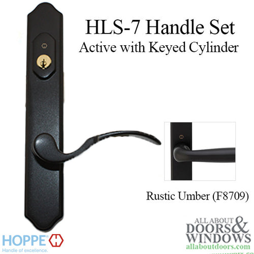 HOPPE HLS7 Handle Set with Munchen Lever Keyed Active Rustic Umber - HOPPE HLS7 Handle Set with Munchen Lever Keyed Active Rustic Umber