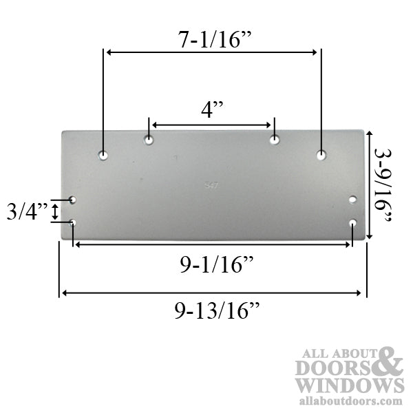 Drop Plate, Mounting Plate for Door Closer - Choose Color - Drop Plate, Mounting Plate for Door Closer - Choose Color