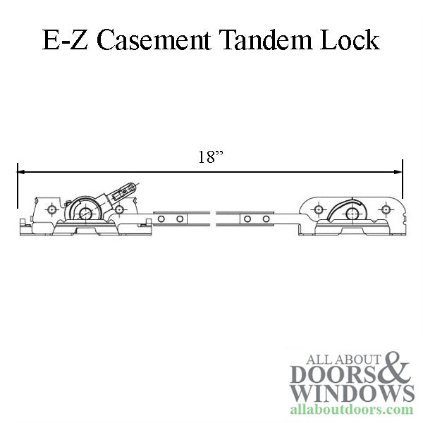 Andersen Perma-Shield Improved/E-Z Casement Lock - Tandem (Impact Resistant) - Right Hand - Andersen Perma-Shield Improved/E-Z Casement Lock - Tandem (Impact Resistant) - Right Hand