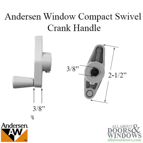 Andersen Window Improved/E-Z Casement Crank/Handle - Compact Operator - White - Andersen Window Improved/E-Z Casement Crank/Handle - Compact Operator - White