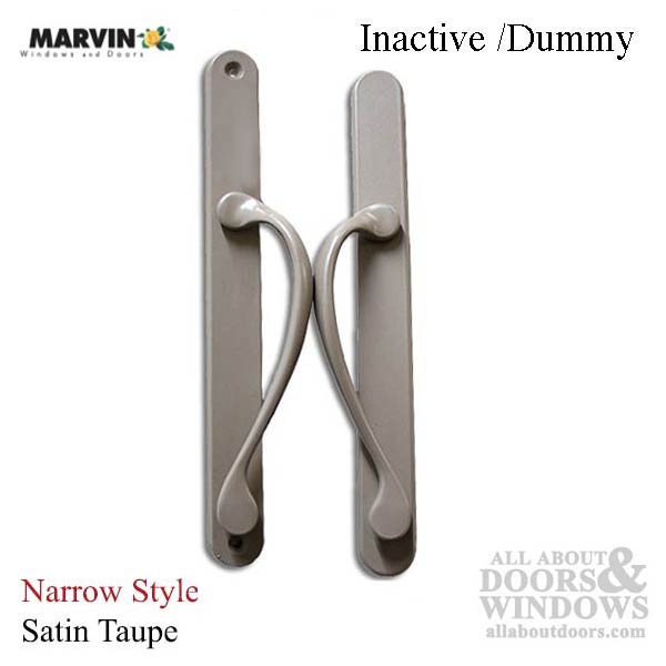 Marvin Narrow Traditional, Passive Sliding Patio Door Handle - Satin Taupe - Marvin Narrow Traditional, Passive Sliding Patio Door Handle - Satin Taupe