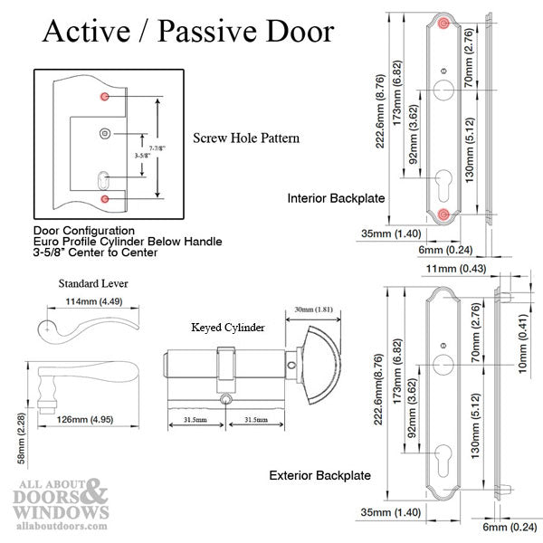 Munchen Active Handle set M112PL / 374N - Resista Brass - Munchen Active Handle set M112PL / 374N - Resista Brass