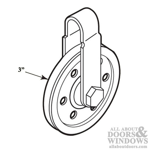 Steel Pulley with 3 Inch Wheel, Strap & Axle Bolt for Garage Door - Steel Pulley with 3 Inch Wheel, Strap & Axle Bolt for Garage Door