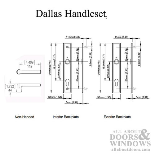 HOPPE Dallas Multipoint Lock Handle Set Contemporary 2.25 Inch Door Active 40/40 Cylinder Matte Black - HOPPE Dallas Multipoint Lock Handle Set Contemporary 2.25 Inch Door Active 40/40 Cylinder Matte Black