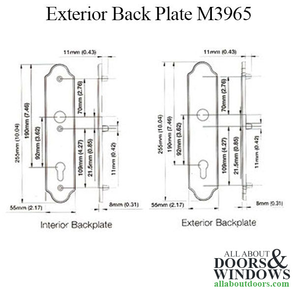 Exterior Back Plate, M3965N, 2