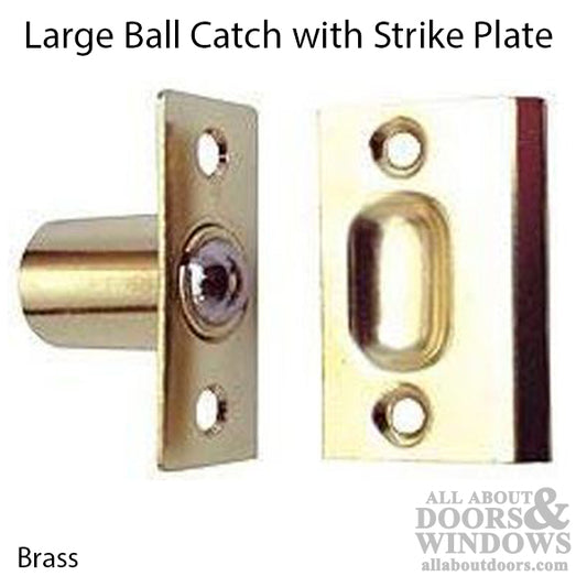 Bullet CATCH, LARGE Ball catch w/ Strike - Plated Brass Finish