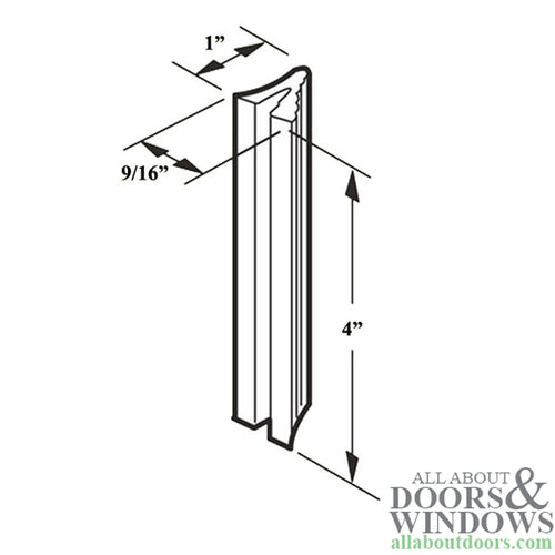 Non-Handed 4 Inch Outside Pull for Sliding Screen Door - Aluminum - Non-Handed 4 Inch Outside Pull for Sliding Screen Door - Aluminum