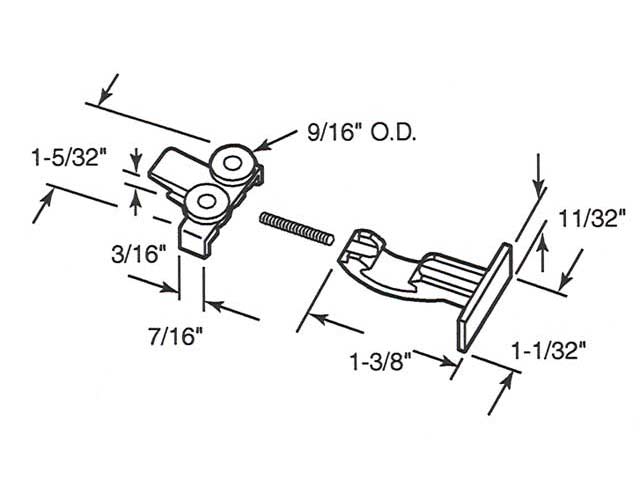 Spring Loaded Twin Roller with Guide Bracket - Spring Loaded Twin Roller with Guide Bracket