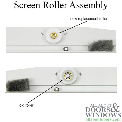 Screen Roller Assembly, Replacement Wheels- 2 pack - Screen Roller Assembly, Replacement Wheels- 2 pack