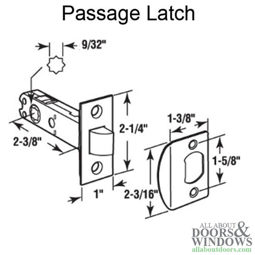 Latch, Passage, 2-3/8