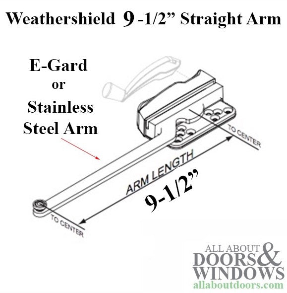 Truth 15.31 Weathershield series, 9-1/2  Single Straight Arm Casement Operator - Truth 15.31 Weathershield series, 9-1/2  Single Straight Arm Casement Operator