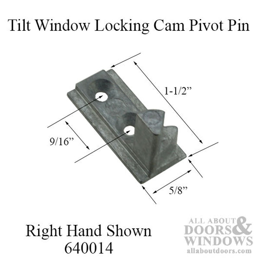 Tilt Window Pivot Pin for Locking Cam, old style, Right Hand - Mill Finish - Discontinued