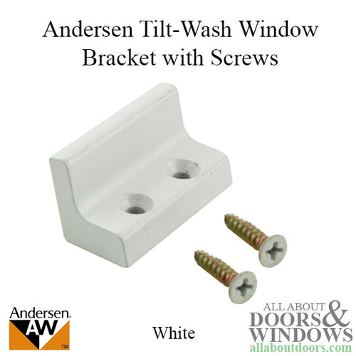 Andersen Tilt-Wash (DC) and Tilt-Wash (TW) Windows - Bracket w/screws - Sill (Stormwatch) - White - Andersen Tilt-Wash (DC) and Tilt-Wash (TW) Windows - Bracket w/screws - Sill (Stormwatch) - White