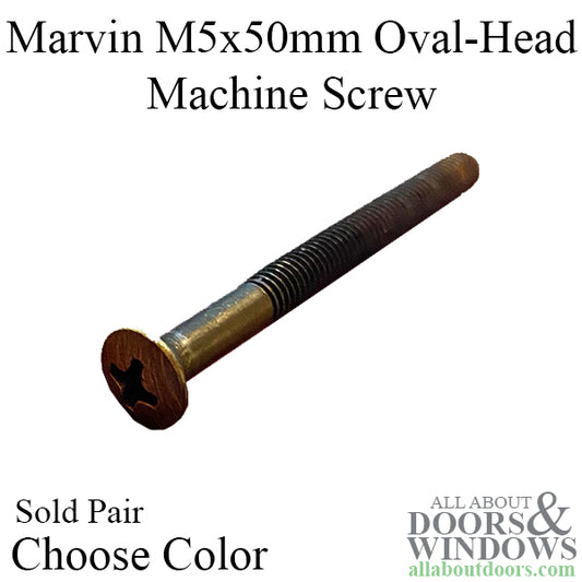 Marvin #10-32x2-1/8" Oval Head Machine Screw for Escutcheon Plate, Choose Color