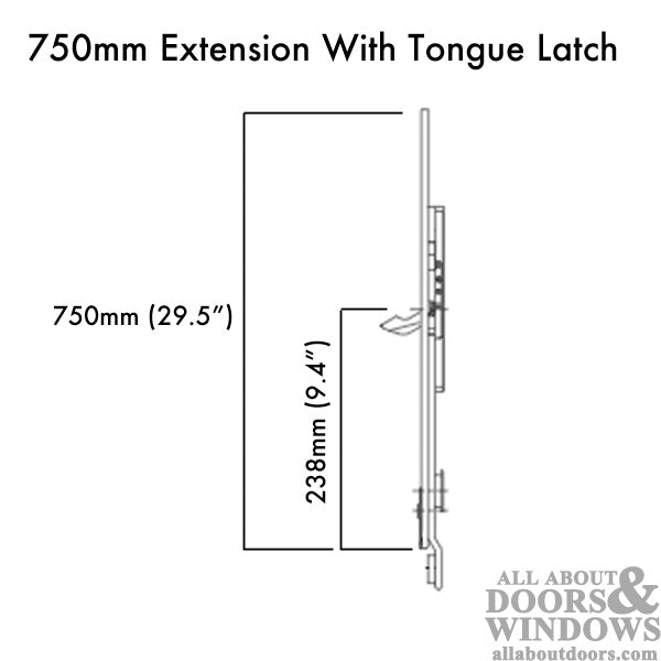 Tripact 750mm Extension with Tongue Locking Point - Silver - Tripact 750mm Extension with Tongue Locking Point - Silver