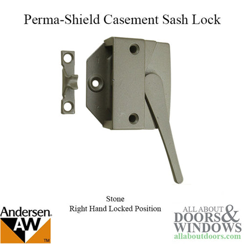 Andersen Casement Window Sash Lock, Perma-Shield 1979-95, RH - Stone - Andersen Casement Window Sash Lock, Perma-Shield 1979-95, RH - Stone