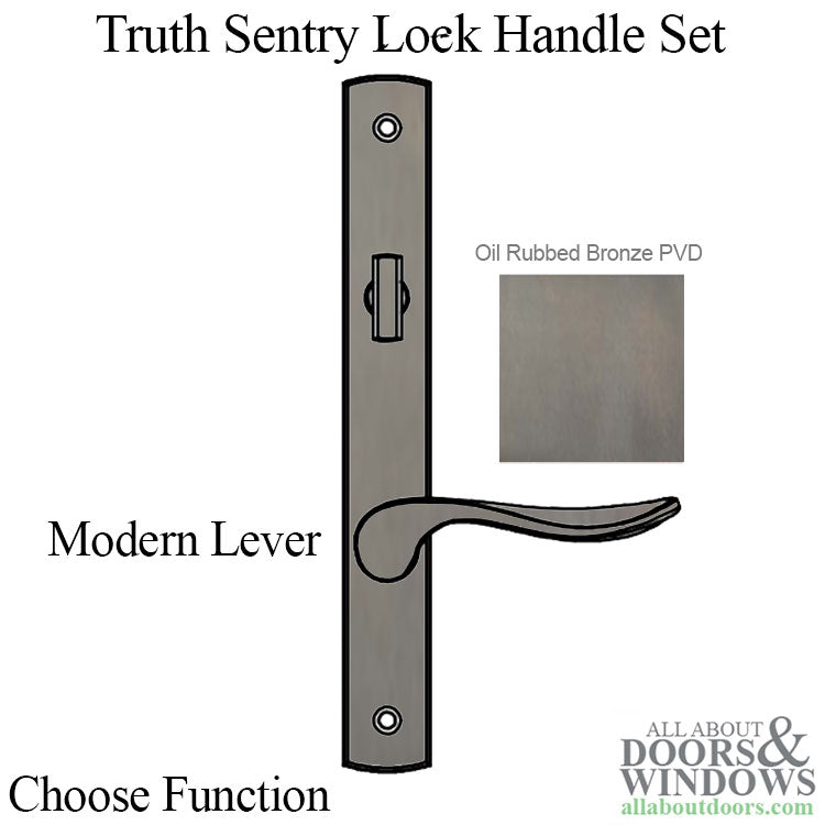 Truth Sentry Lock Handle Set, Modern, Decorative over Solid Brass, PVD Bronze - Truth Sentry Lock Handle Set, Modern, Decorative over Solid Brass, PVD Bronze