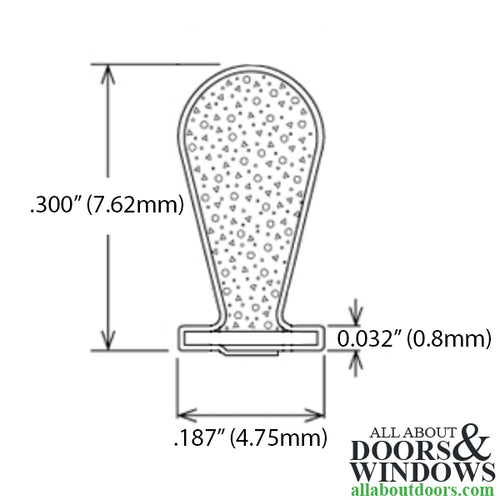 Weatherstrip T-Slot Style .187 Backing x .300 Filled Bulb Pile - Bronze - Weatherstrip T-Slot Style .187 Backing x .300 Filled Bulb Pile - Bronze