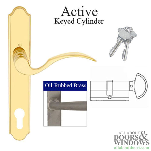 Hoppe M112PLKH(2) Munchen Active Keyed Low Profile Lever, 374 plate - Oil Rubbed Brass - Hoppe M112PLKH(2) Munchen Active Keyed Low Profile Lever, 374 plate - Oil Rubbed Brass