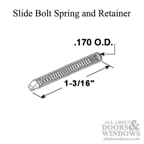 1-3/16 Inch Slide Bolt Spring with Retainer - Sold Each - 1-3/16 Inch Slide Bolt Spring with Retainer - Sold Each