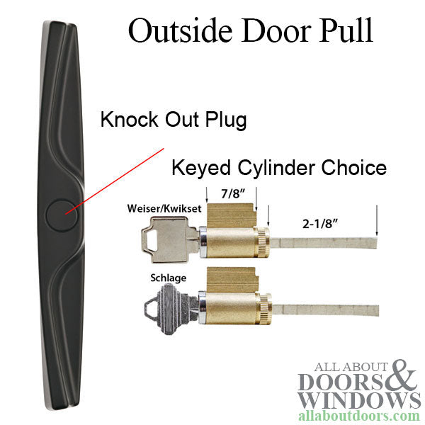 Classic Outside Pull with Knock Out Plug for Keyed Cylinder - Classic Outside Pull with Knock Out Plug for Keyed Cylinder