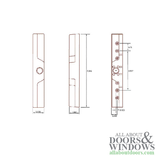 Sliding Patio Door Handle With Exterior Wood Handle White Blemished Handlset - Sliding Patio Door Handle With Exterior Wood Handle White Blemished Handlset
