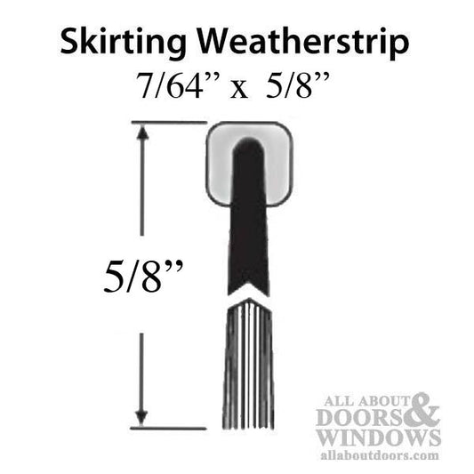 Skirting Door Weather Strip For Hinged Door and Commercial Door 0.635 Inch Seal