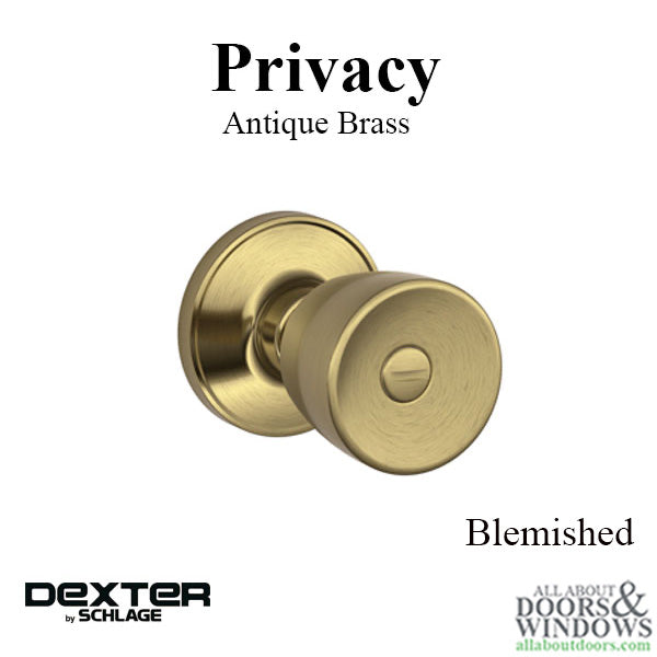 Dexter Byron J40-609 Privacy Knob - Antique Brass - BLEMISHED - Dexter Byron J40-609 Privacy Knob - Antique Brass - BLEMISHED