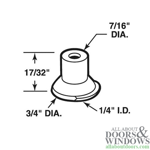 Float Away Pin Cap / Guide, 1/4 I.D., Nylon - Float Away Pin Cap / Guide, 1/4 I.D., Nylon