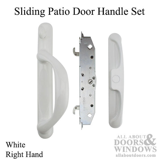 Door Handle White Diecast Mortise System Right Hand Sliding Patio Door Handle Single Pack