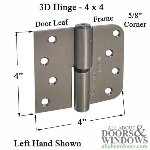 Ferco Three Way Adjustable Hinges, (Box of 3 Hinges), Square / Round Corners - Ferco Three Way Adjustable Hinges, (Box of 3 Hinges), Square / Round Corners