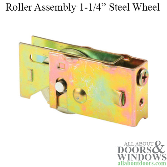 Sliding Patio Door Roller With Adjustable Steel Plain back Housing 1.25 Inch Steel Wheels