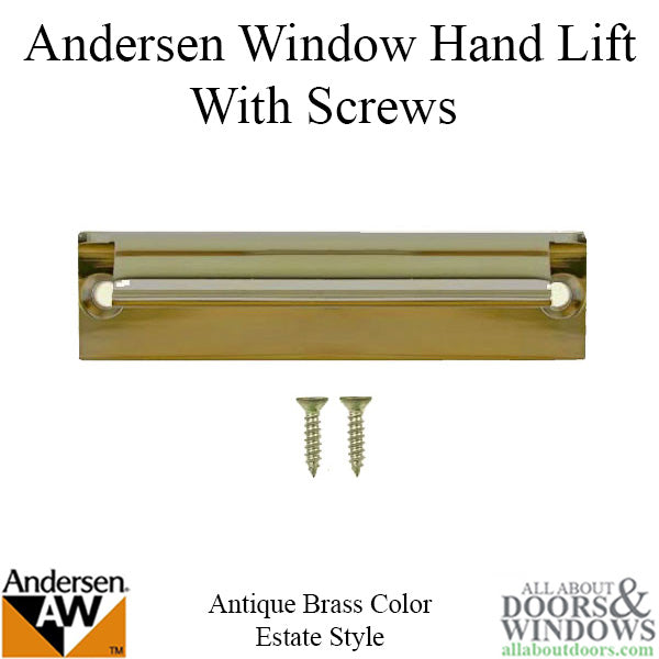 Andersen Tilt-Wash (DC) and Tilt-Wash (TW) Windows - Estate Hand Lifts w/ Screws - Antique Brass - Andersen Tilt-Wash (DC) and Tilt-Wash (TW) Windows - Estate Hand Lifts w/ Screws - Antique Brass