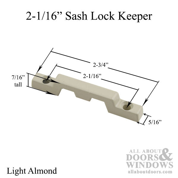 Deco Sash Lock Keeper - Light Almond (2-1/16