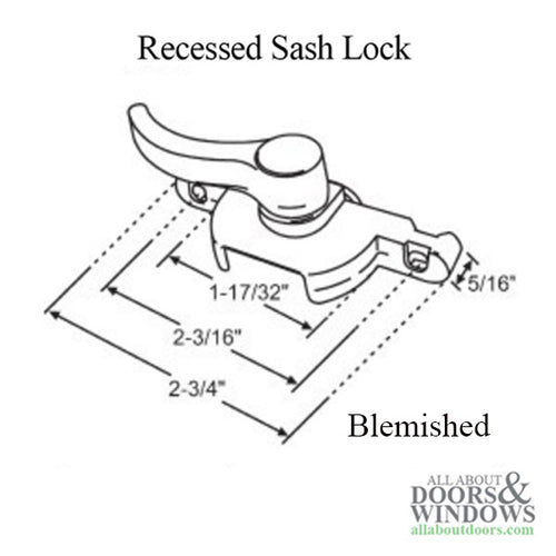 Recessed Sash Lock, 2-3/16 Atrium, Right Hand-BLEMISHED - Recessed Sash Lock, 2-3/16 Atrium, Right Hand-BLEMISHED
