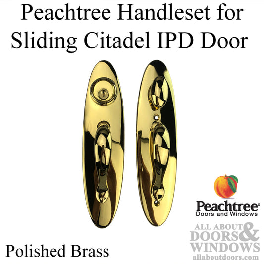 IPD Citadel Peachtree Sliding Door Handle Set - Polished Brass