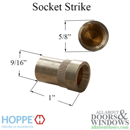 HOPPE Socket Strike Plate for Shootbolt Multipoint Lock Brass - HOPPE Socket Strike Plate for Shootbolt Multipoint Lock Brass